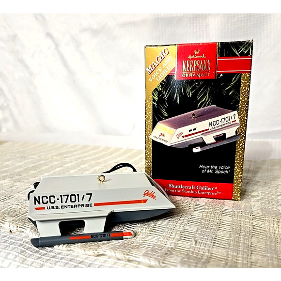 1992 Hallmark Ornament STAR TREK SHUTTLECRAFT GALILEO w/ Spock's (L.Nimoy) Voice - Picture 1 of 9